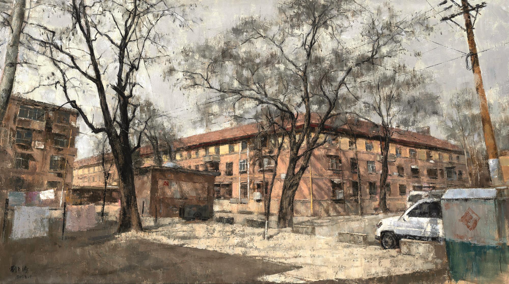 刘玉涛 八号街坊 90cm×160cm 油画.jpg
