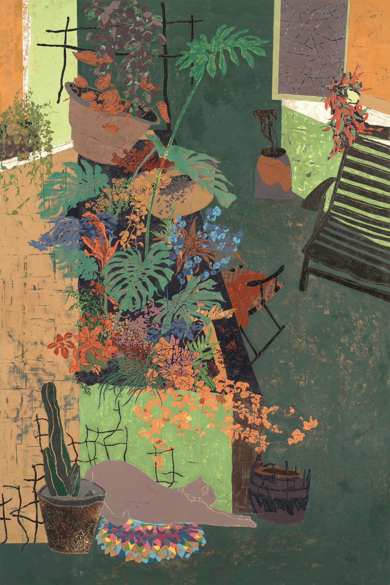 牛扬艺 晴窗深巷静如练 180cm×120cm 漆画.jpg